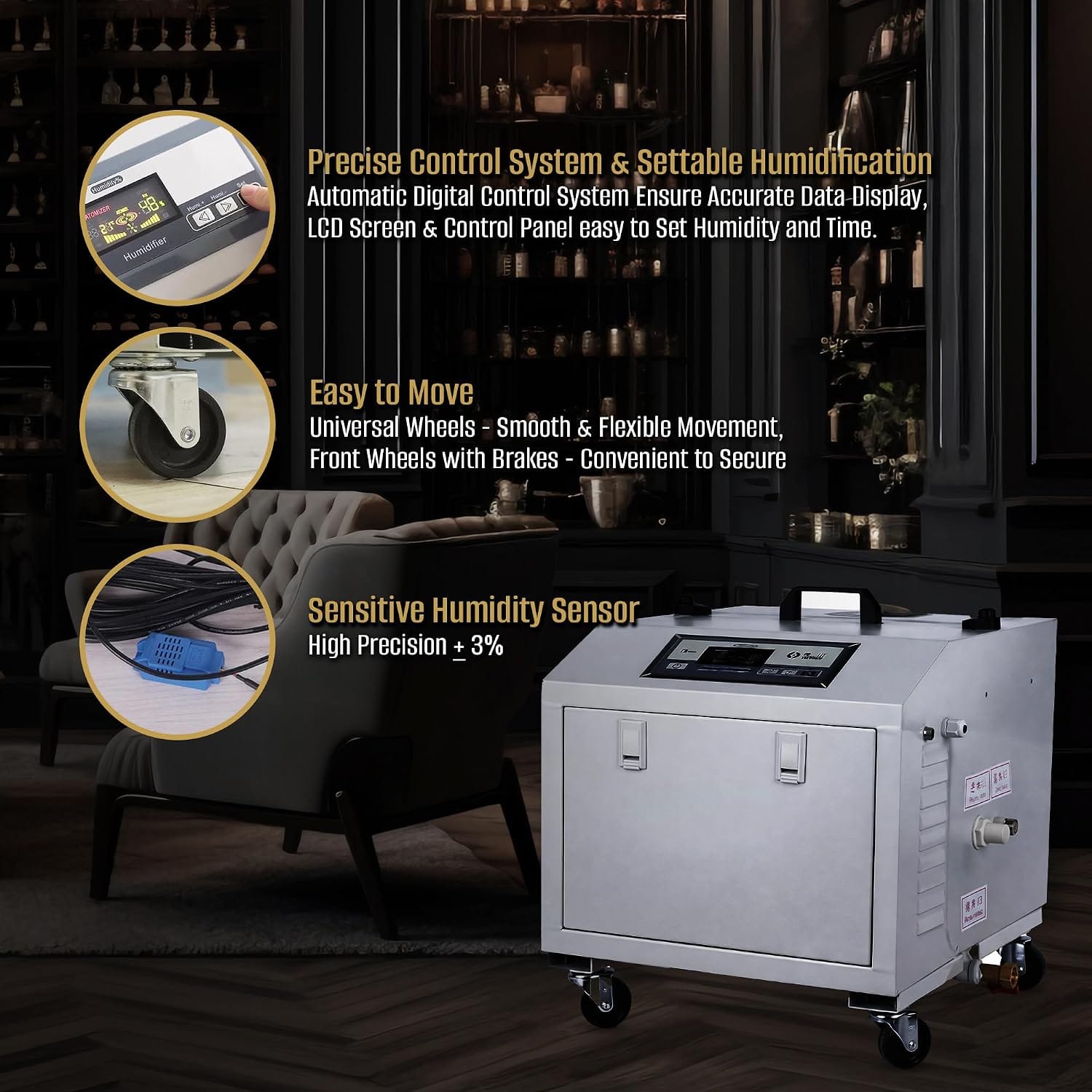 Your Elegant Bar Humidifier Cigaroze EB-03C Ultrasonic Humidifier for Walk-in Room  | 700-4,000 Cu Ft