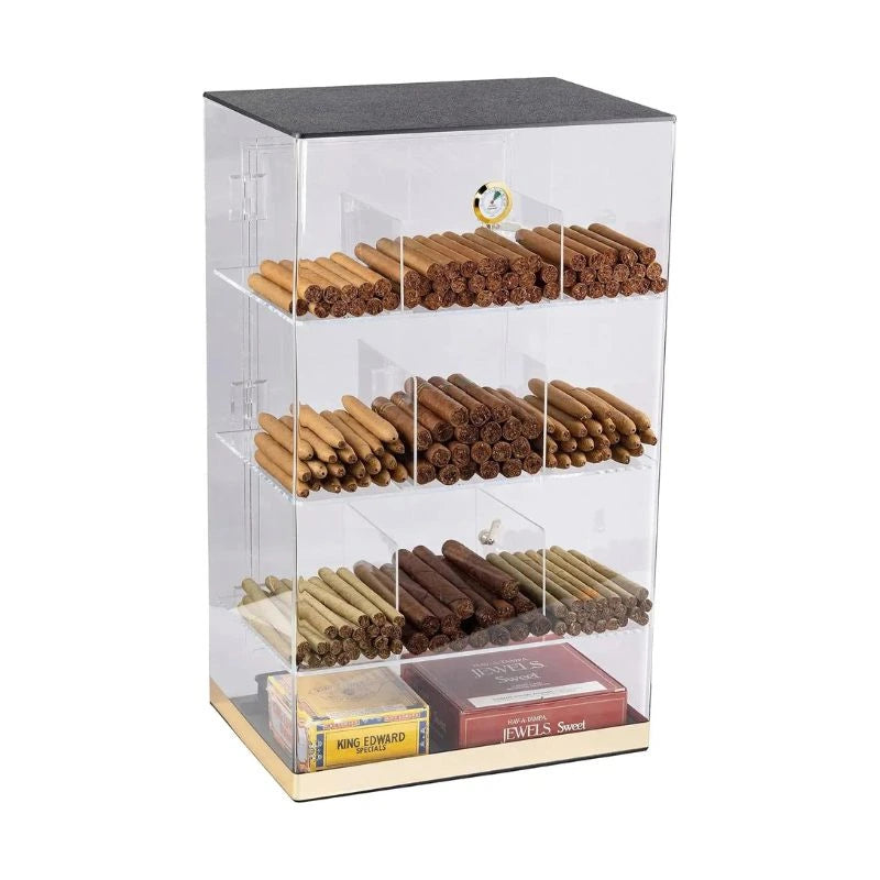 Elegant Bar Humidor ClearView Counter Display Acrylic Humidor | 125 Cigars