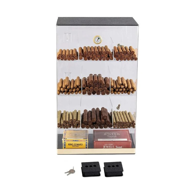 Elegant Bar Humidor ClearView Counter Display Acrylic Humidor | 125 Cigars