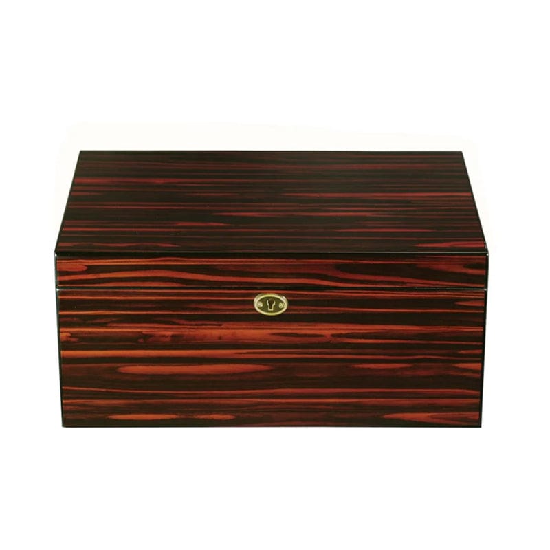 SONNY ARTS &amp; CRAFTS CO.,LTD Desktop Humidor Ebony High Gloss Wooden Cigar Box | 100 Cigars