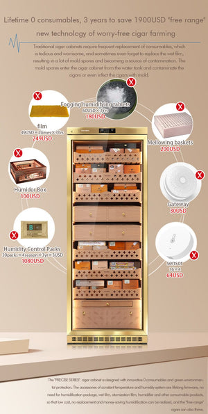 Raching Cigar cabinet humidors MON5800A Premium Electronic Cigar Humidor