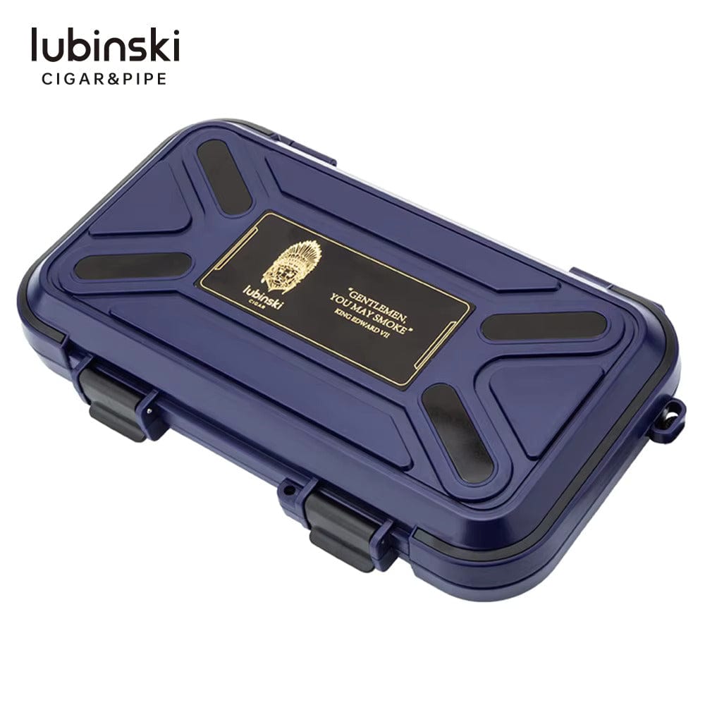 Guangzhou Yujia Smoking Trading Co.,Ltd Travel Humidor Blue Portable Travel Humidor Case With Cigar Holder | 5 Cigars