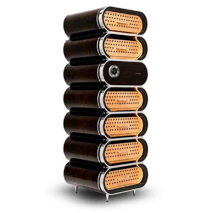 Raching Humidor Chrome-Plated / Ebony Black Raching A7 Amber Series Smart Cigar Humidor Cabinet | 3,000 Cigars