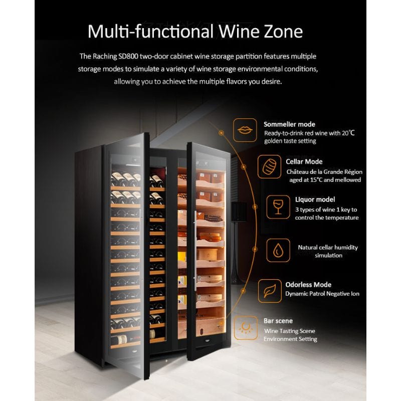 Raching Cigar cabinet humidors Raching CS600 Electronic Cigar Humidor Double Door Cabinet  | 4000 Cigars