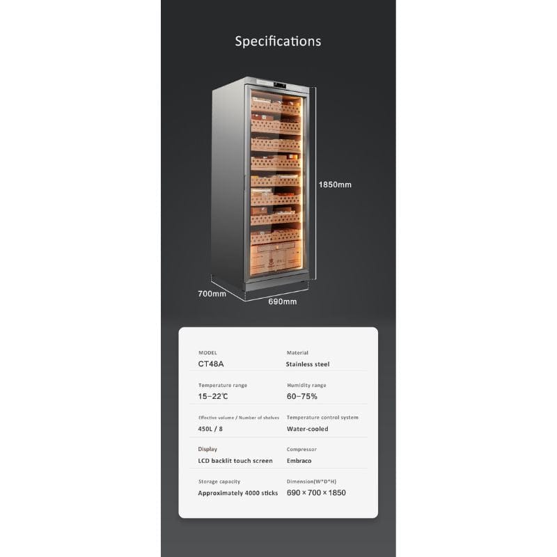 Raching Cigar cabinet humidors Raching CT48A Cigar Humidor Cabinet: Fully Automatic | 3000 Cigars