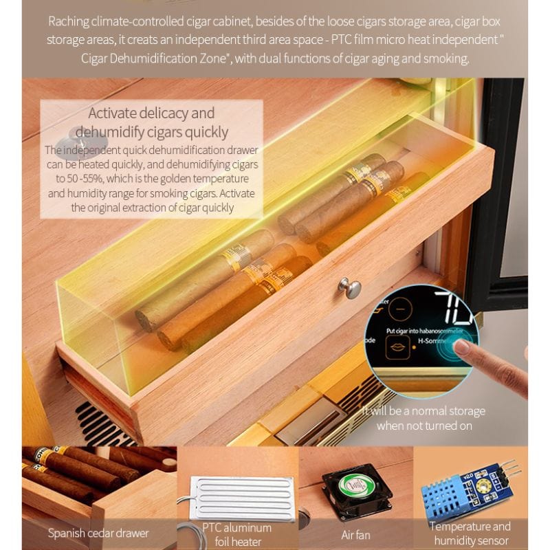 Raching HUMIDOR Raching MON1800A Precision Climate Controlled Humidor | 900 Cigars