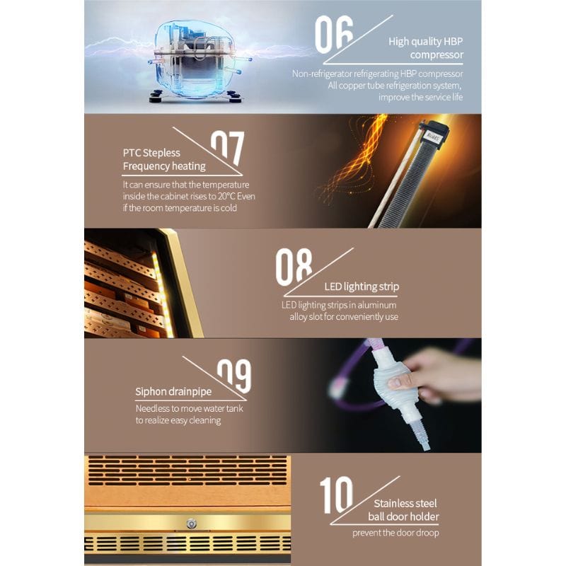 Raching HUMIDOR Raching MON1800A Precision Climate Controlled Humidor | 900 Cigars