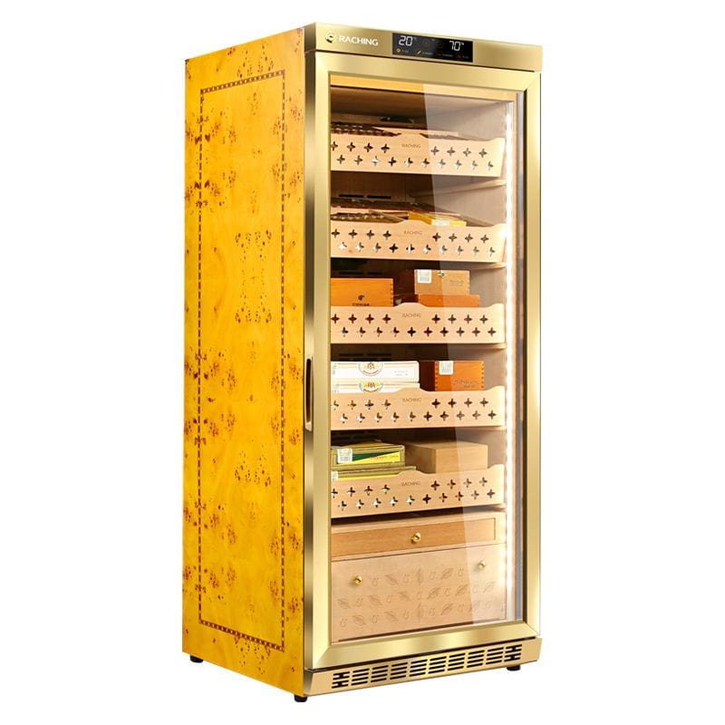 Raching HUMIDOR Golden / No Ammonia Removal Raching MON1800A Precision Climate Controlled Humidor | 900 Cigars