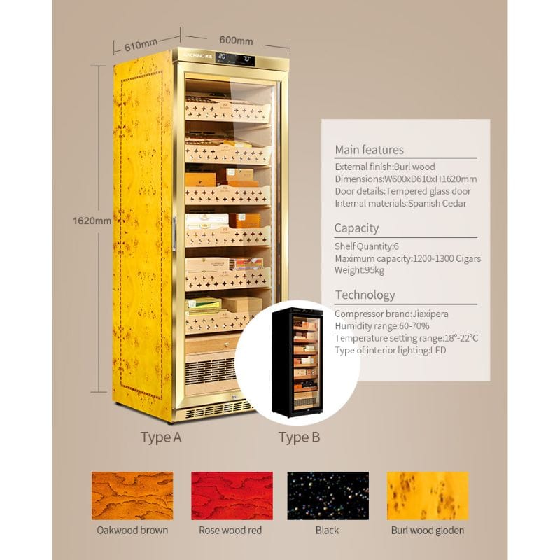 Raching HUMIDOR Raching MON2800A Precision Climate Controlled Humidor | 1300 Cigars