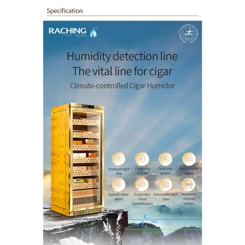 Raching HUMIDOR Raching MON2800A Precision Climate Controlled Humidor | 1300 Cigars