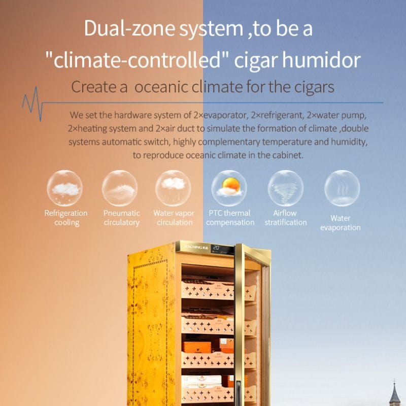Raching HUMIDOR Raching MON2800A Precision Climate Controlled Humidor | 1300 Cigars