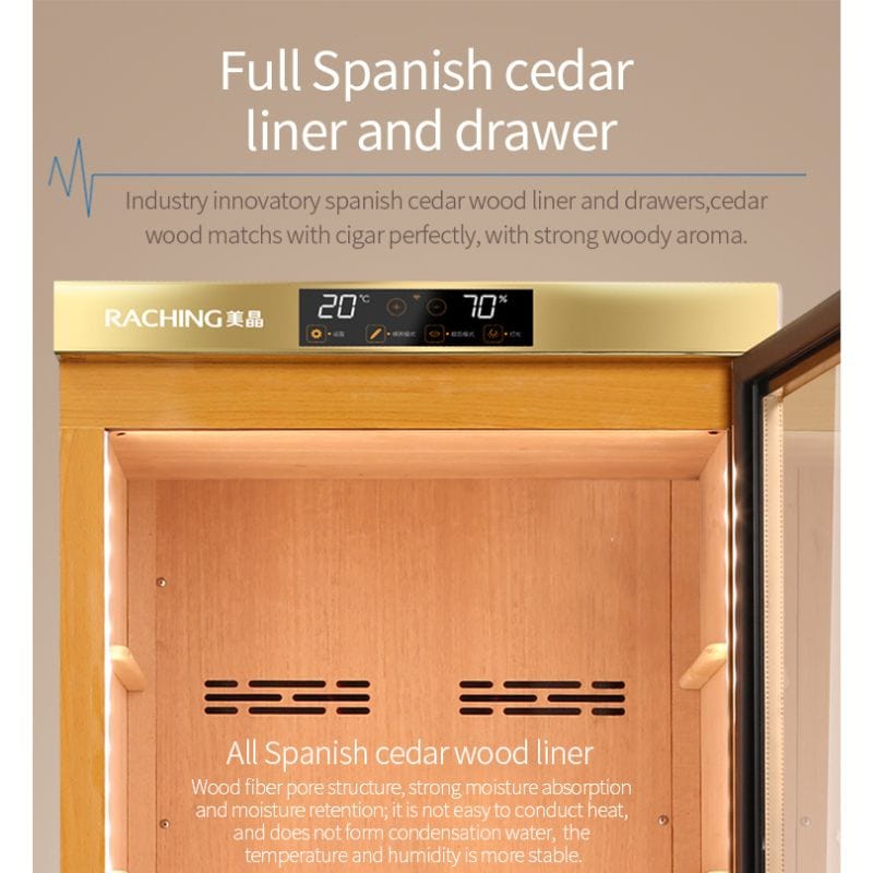 Raching HUMIDOR Raching MON2800A Precision Climate Controlled Humidor | 1300 Cigars