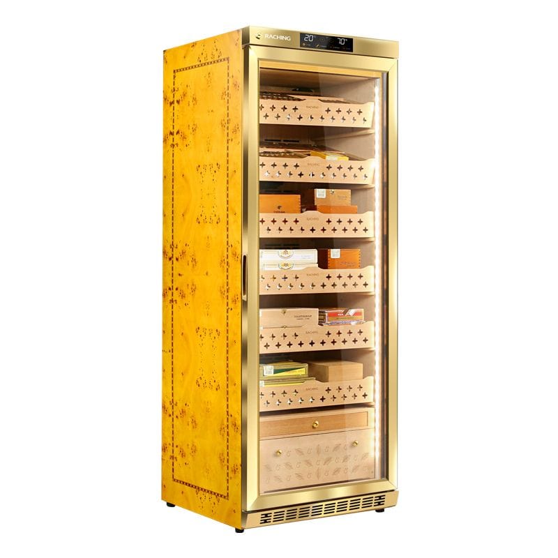 Raching HUMIDOR Golden / No Ammonia Removal Raching MON2800A Precision Climate Controlled Humidor | 1300 Cigars
