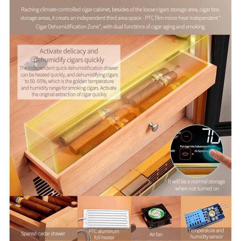 Raching HUMIDOR Raching MON3800A Precision Climate Controlled Humidor | 1500 Cigars