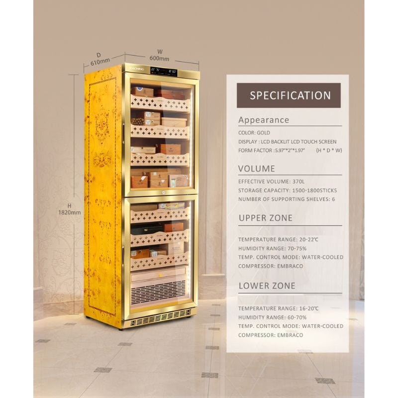 Raching HUMIDOR Raching MON3800A Precision Climate Controlled Humidor | 1500 Cigars