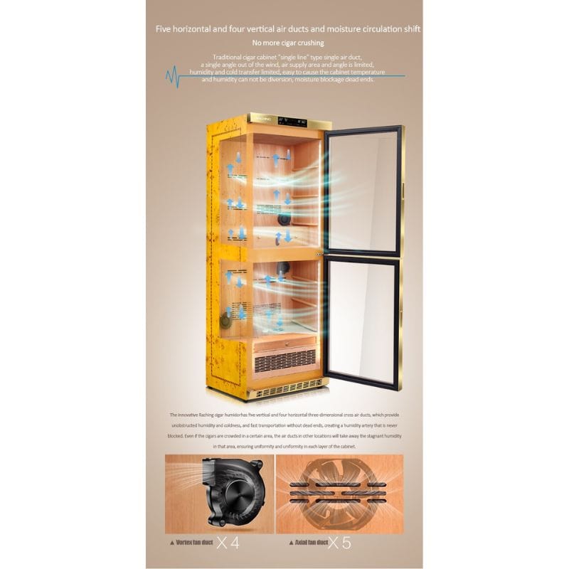 Raching HUMIDOR Raching MON3800A Precision Climate Controlled Humidor | 1500 Cigars