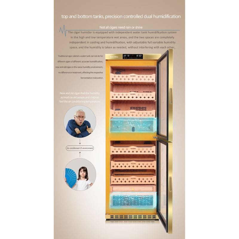 Raching HUMIDOR Raching MON3800A Precision Climate Controlled Humidor | 1500 Cigars
