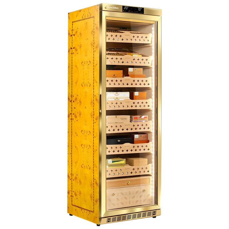Raching HUMIDOR Golden / No Ammonia Removal Raching MON3800A Precision Climate Controlled Humidor | 1500 Cigars