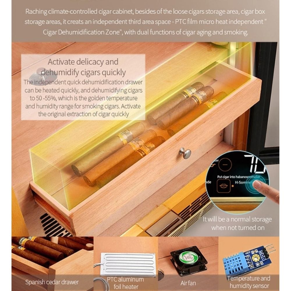 Raching Humidor Raching MON5800A Premium Electronic Cigar Humidor | 3000 Cigars
