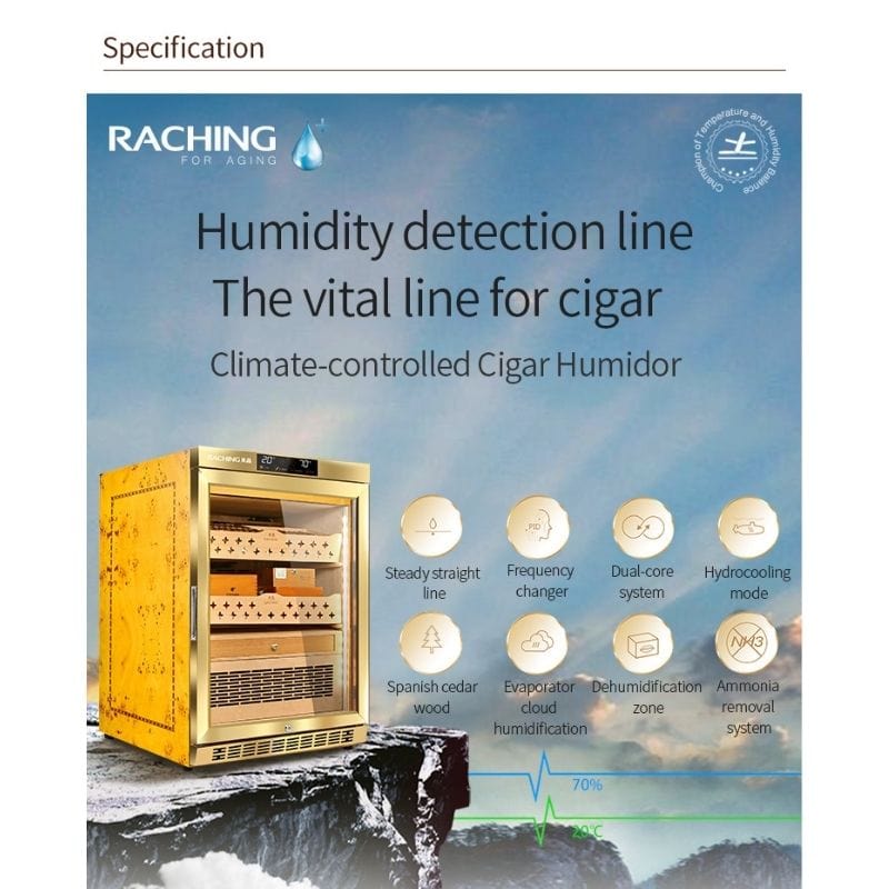 Raching HUMIDOR Raching MON800A Precision Climate Controlled Humidor | 600 Cigars