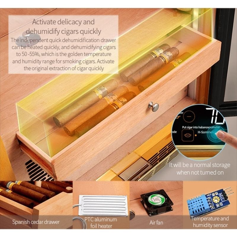 Raching HUMIDOR Raching MON800A Precision Climate Controlled Humidor | 600 Cigars