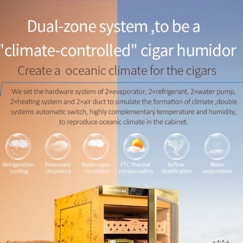 Raching HUMIDOR Raching MON800A Precision Climate Controlled Humidor | 600 Cigars