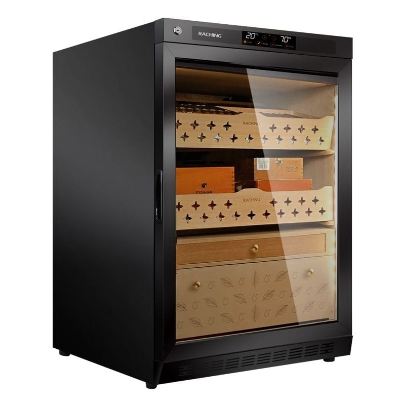 Raching HUMIDOR Golden / Ammonia Removal- No Raching MON800A Precision Climate Controlled Humidor | 600 Cigars