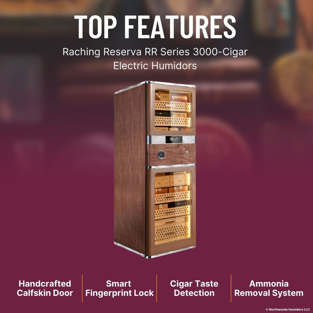 Raching HUMIDOR Raching Reserva RR Series Electric Humidor | 3,000 Cigars