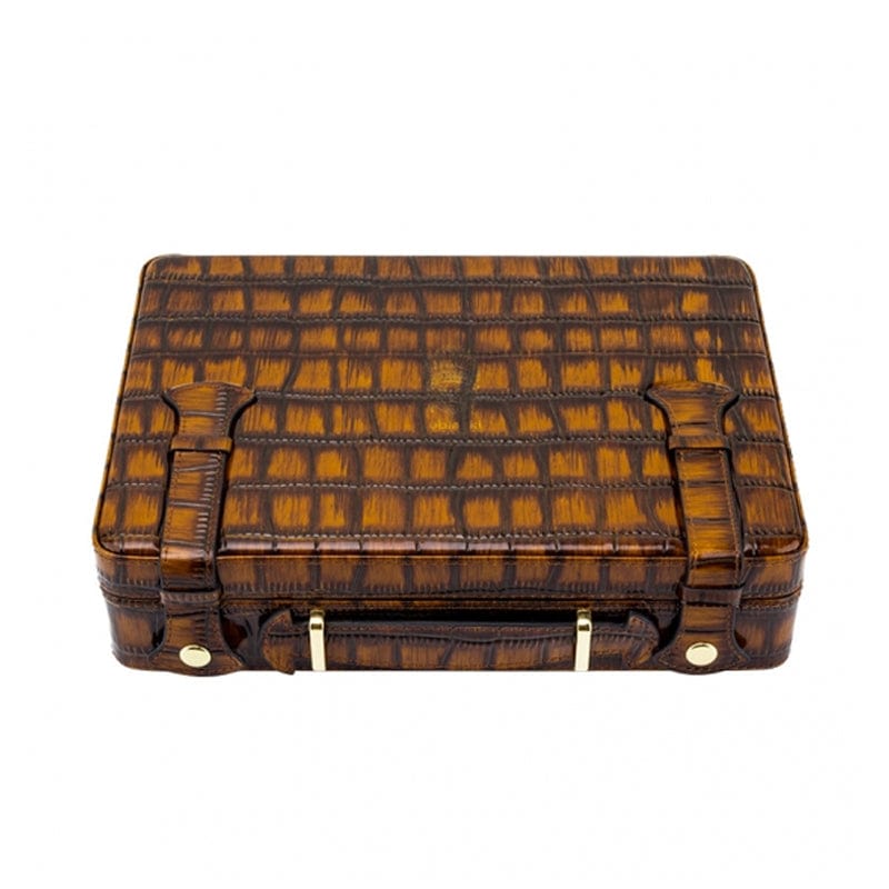 Guangzhou Yujia Smoking Trading Co.,Ltd Travel Humidor Brown The Gator-Effect Travel Humidor | 18 Cigars