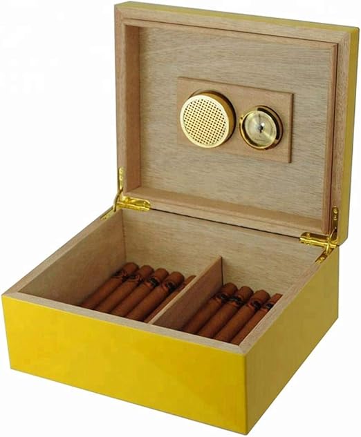 Your Elegant Bar Desktop Humidor Yellow The Havana Edge Humidor | 25 Cigars