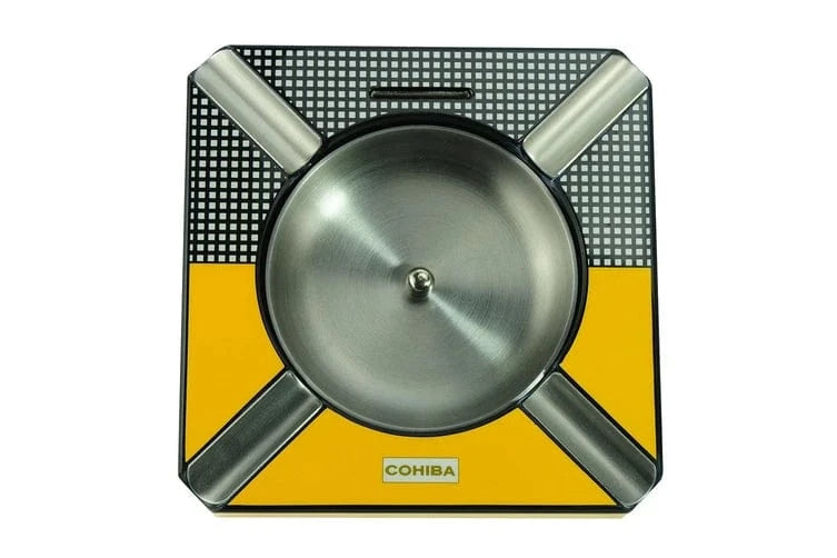 Your Elegant Bar Ashtray Yellow & Carbon Fiber Matte The Noir Ashtray