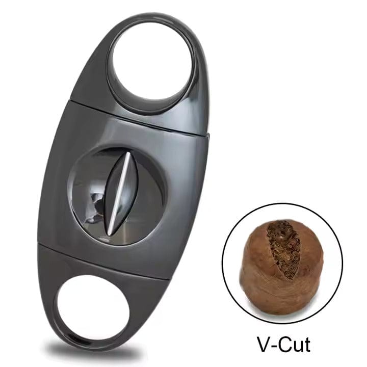 Your Elegant Bar Cigar Cutter Metallic Black The Vertex V Cutter