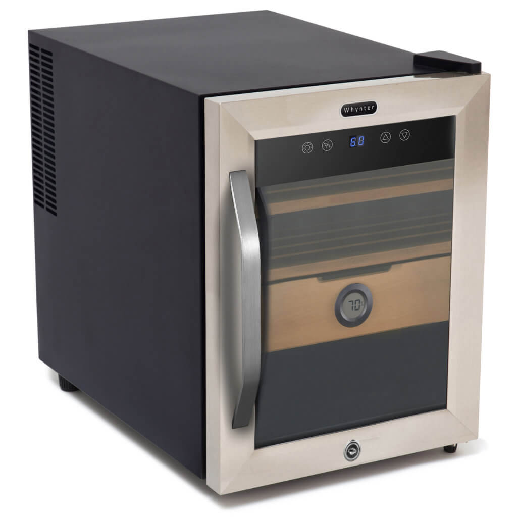 Whynter Desktop Humidor Whynter Stainless Steel Cigar Cooler Humidor 1.2 cu. ft. | 250 Cigars