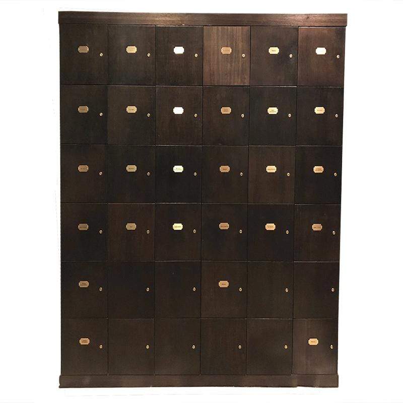 30 Commercial Cigar Humidor Lockers Unit With Humidifier - Flat Doors