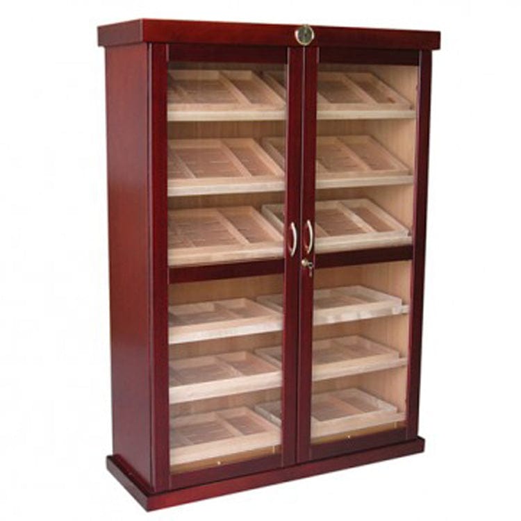 Prestige HUMIDOR Cherry / Shelves & Trays Bermuda Cigar Humidor Cabinet | 4,000 Cigars