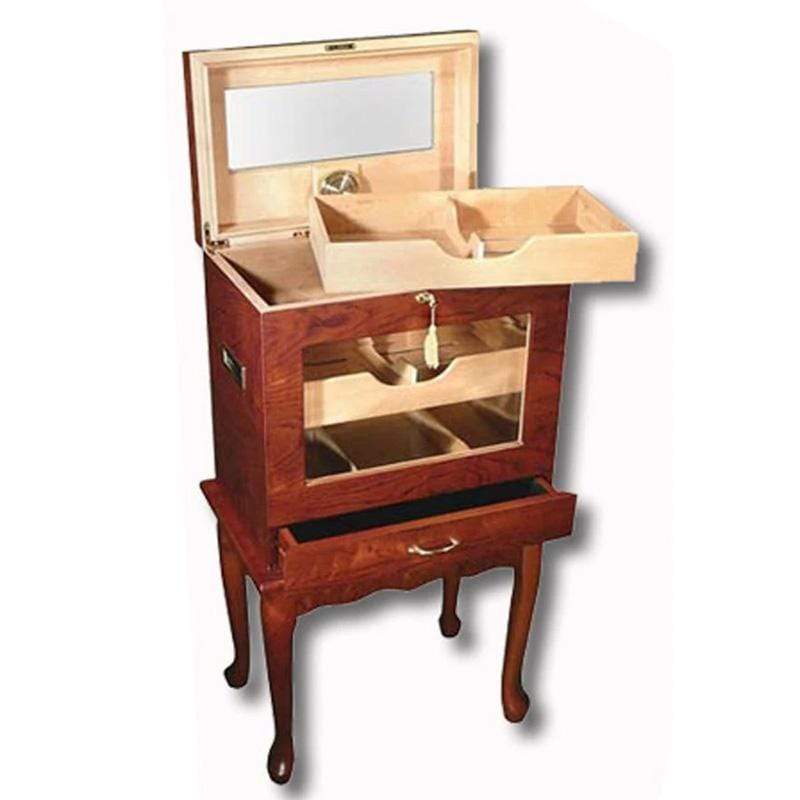 501 Cigar Glasstop Table Humidor, part of the Your Elegant Bar end table humidor collection