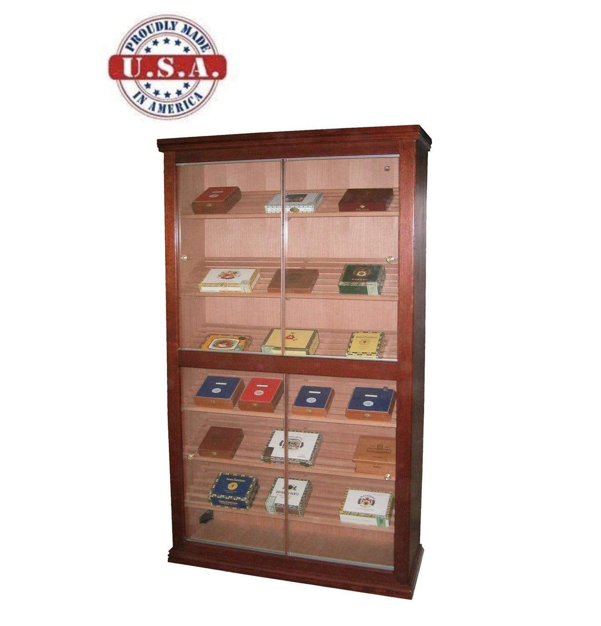 Elegant Bar HUMIDOR Model 3 All Glass Cigar Humidor Display Cabinet, one of the best humidor cabinets