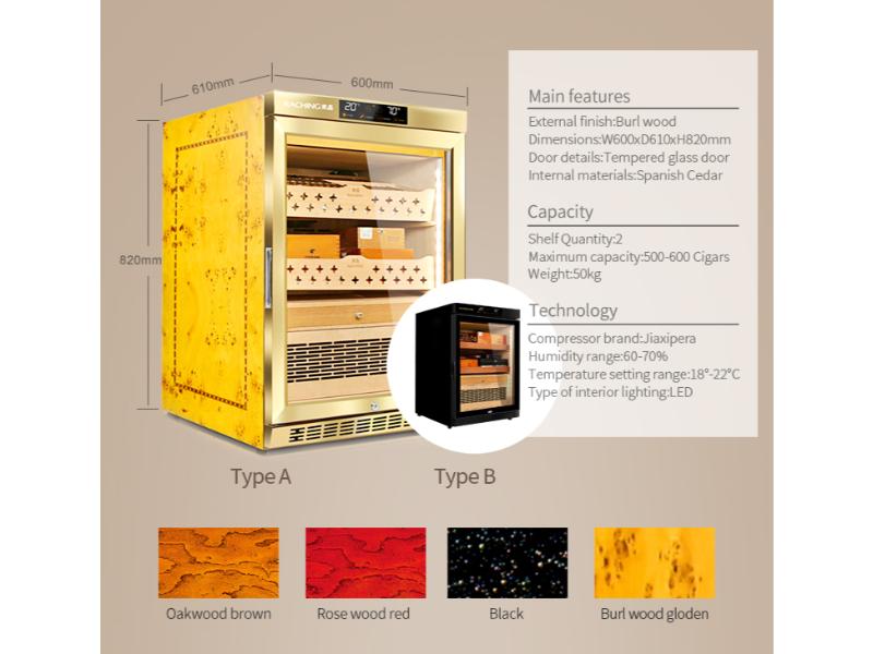 Raching HUMIDOR MON800A Precision Climate Controlled Humidor | 600 Cigars