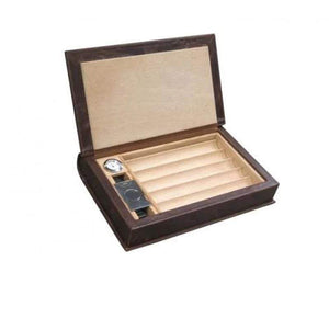 Novelist Leather Book Travel Cigar Humidor Gift Set | 5-10 Cigars when opened