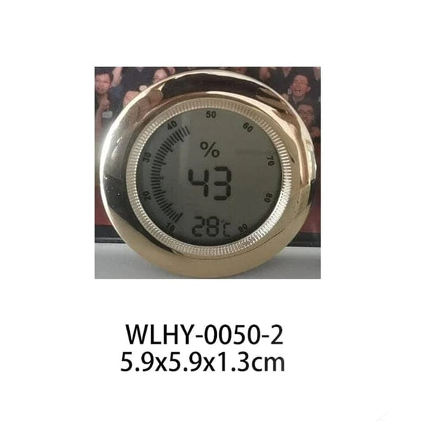 Silver Textured Inner Bezel Round Digital Hygrometer with Calibration  (1-7/8)