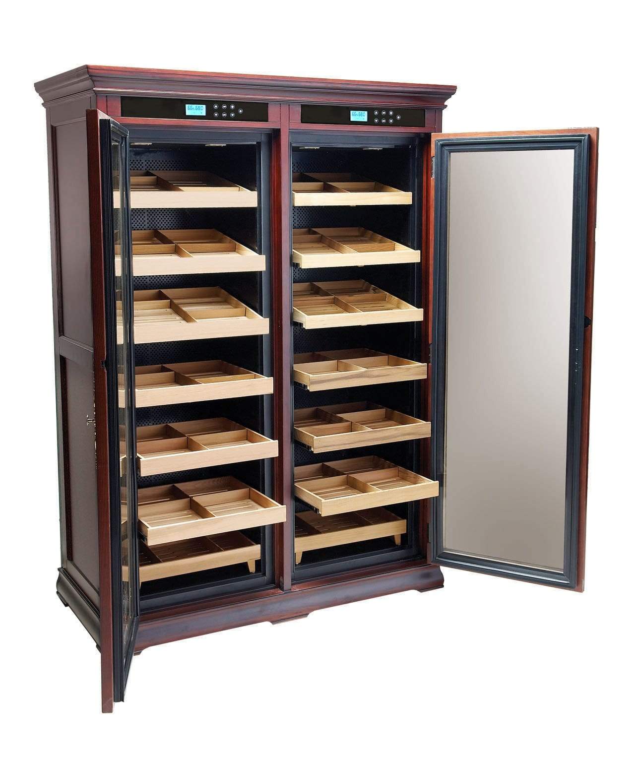 Prestige HUMIDOR The Reagan Dual-Zone Climate Controlled Humidor Cabinet, part of the Your Elegant Bar collection of humidors for sale