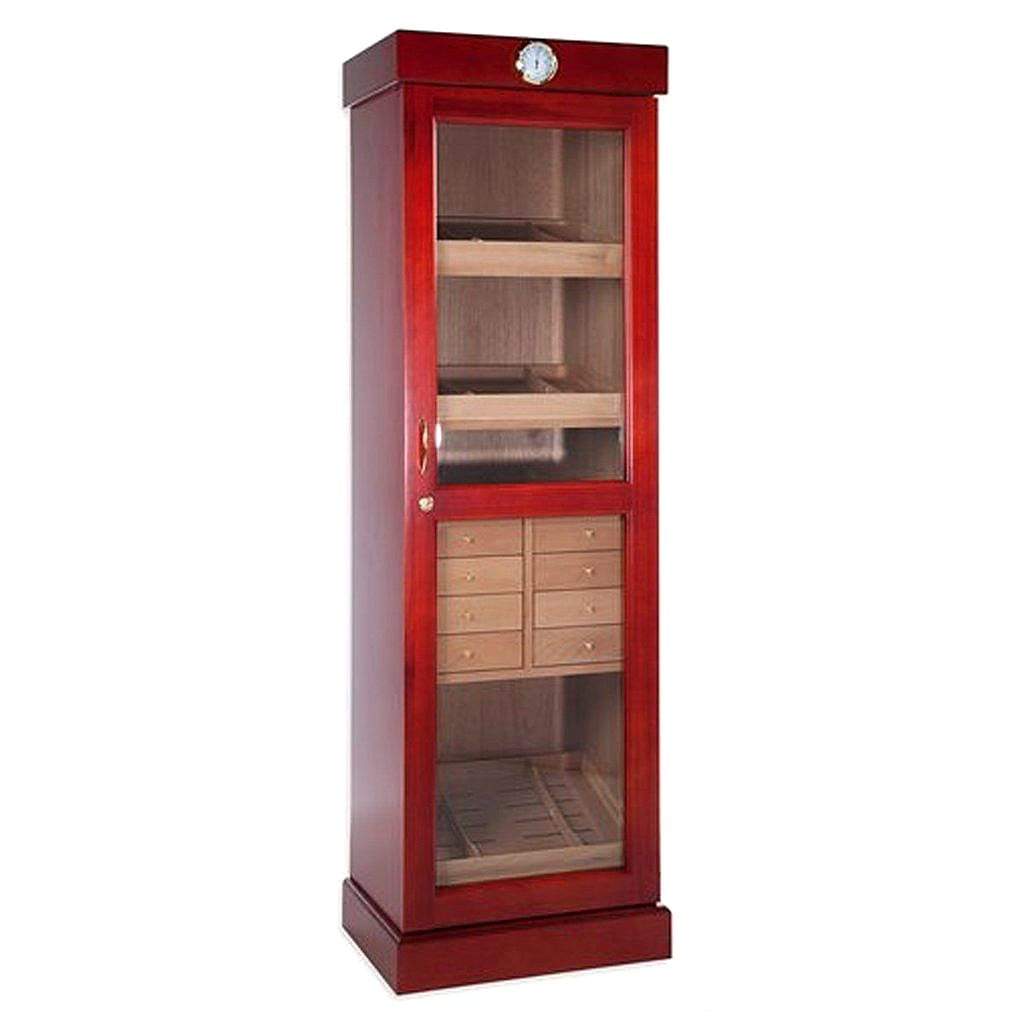 Quality Importers Humidor Tower of Power Display Humidor Cabinet with Drawers | 3,000 Cigars