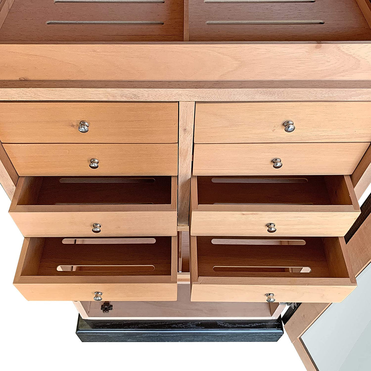 Quality Importers Humidor Tower of Power Display Humidor Cabinet with Drawers | 3,000 Cigars