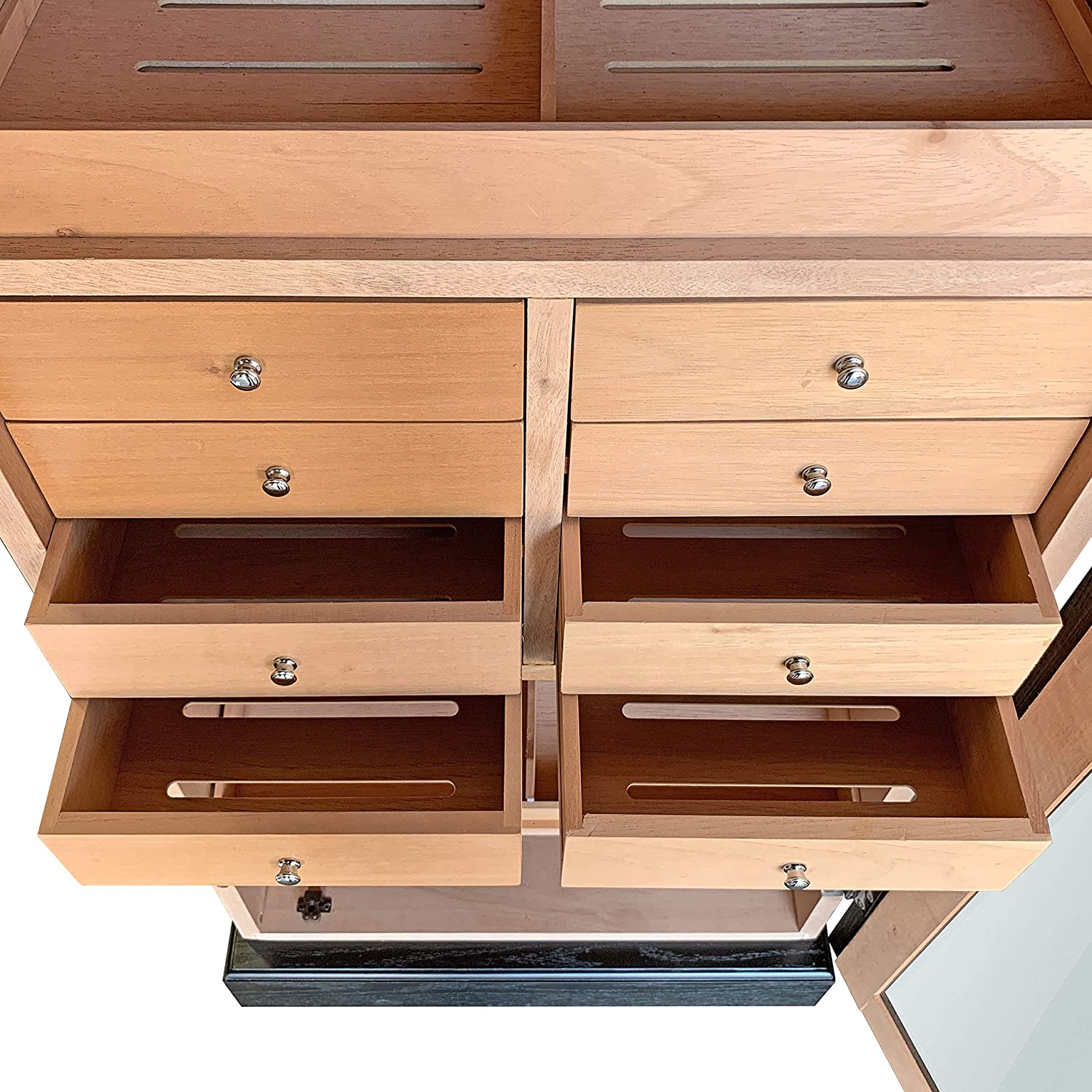 Quality Importers Humidor Tower of Power Display Humidor Cabinet with Drawers | 3,000 Cigars
