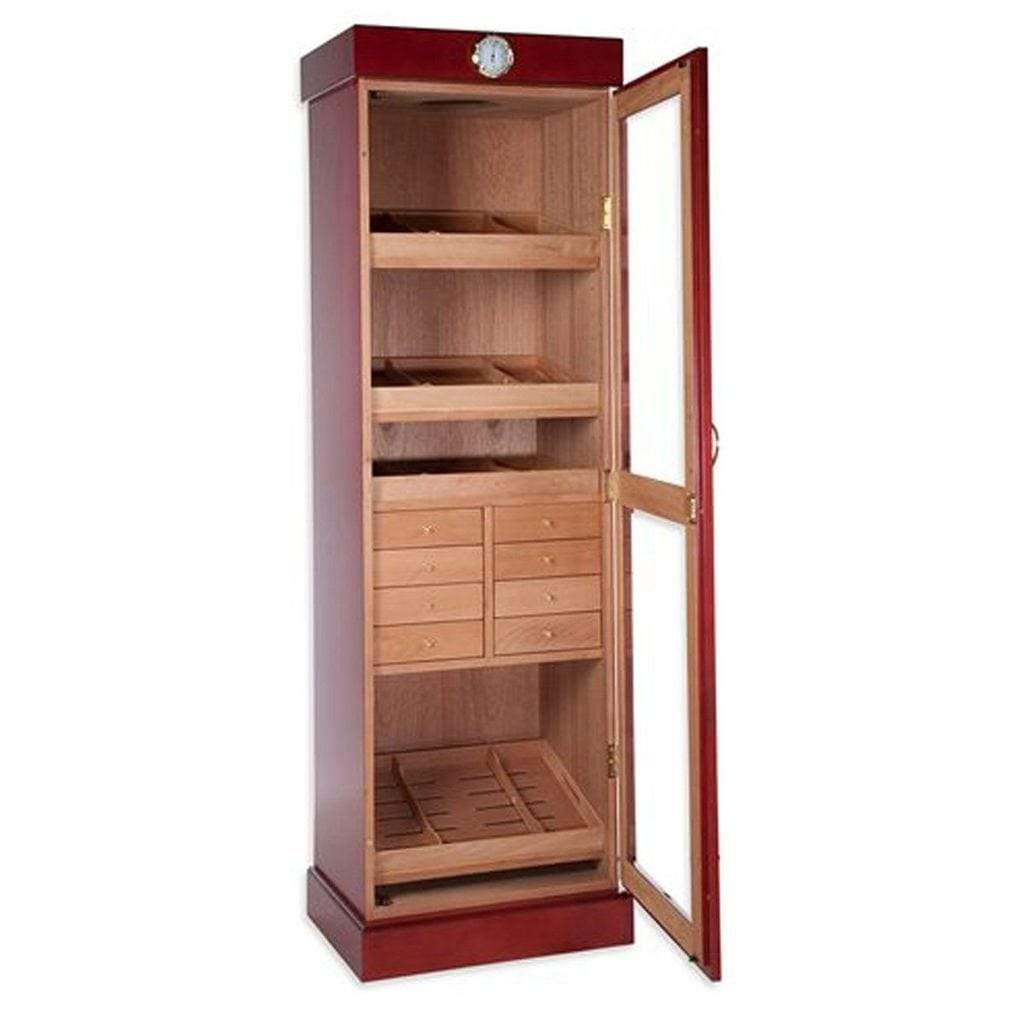 Quality Importers Humidor Tower of Power Display Humidor Cabinet with Drawers | 3,000 Cigars
