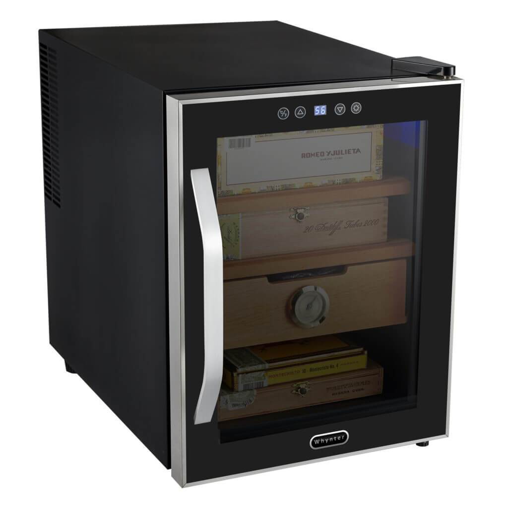 Whynter HUMIDOR Whynter Elite Touch Control Stainless Cigar Cooler Humidor 1.2 cu. ft. | 250 Cigars