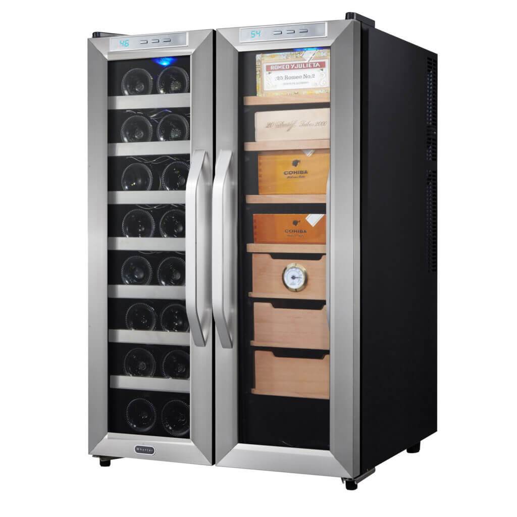 Whynter HUMIDOR Whynter Freestanding Wine Cooler and Cigar Humidor Cabinet 3.6 cu. ft. | 350 Cigars