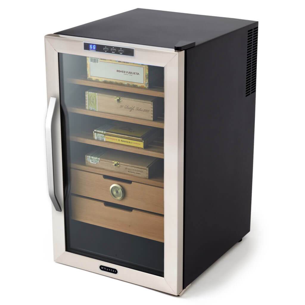 Whynter HUMIDOR Whynter Stainless Steel Cigar Cooler Humidor 2.5 cu. ft. | 400 Cigars