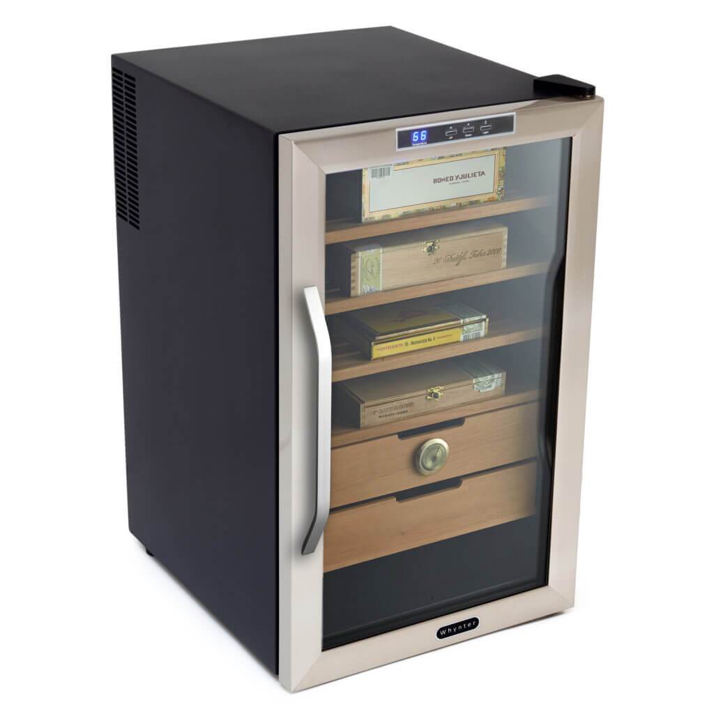 Whynter HUMIDOR Whynter Stainless Steel Cigar Cooler Humidor 2.5 cu. ft. | 400 Cigars